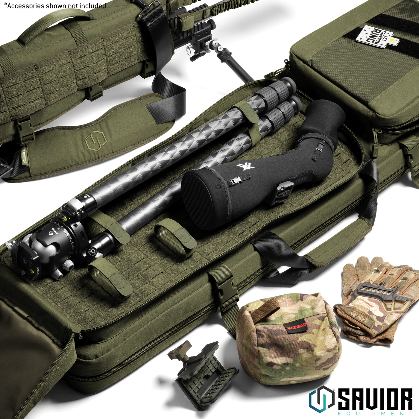 Finishing Touches - This bag isn't complete without space for your tripods. Don't use tripods? Toss in your shooting bags or attach on some MOLLE pouches. There's capacity for it all. Lock & accessories shown not included.