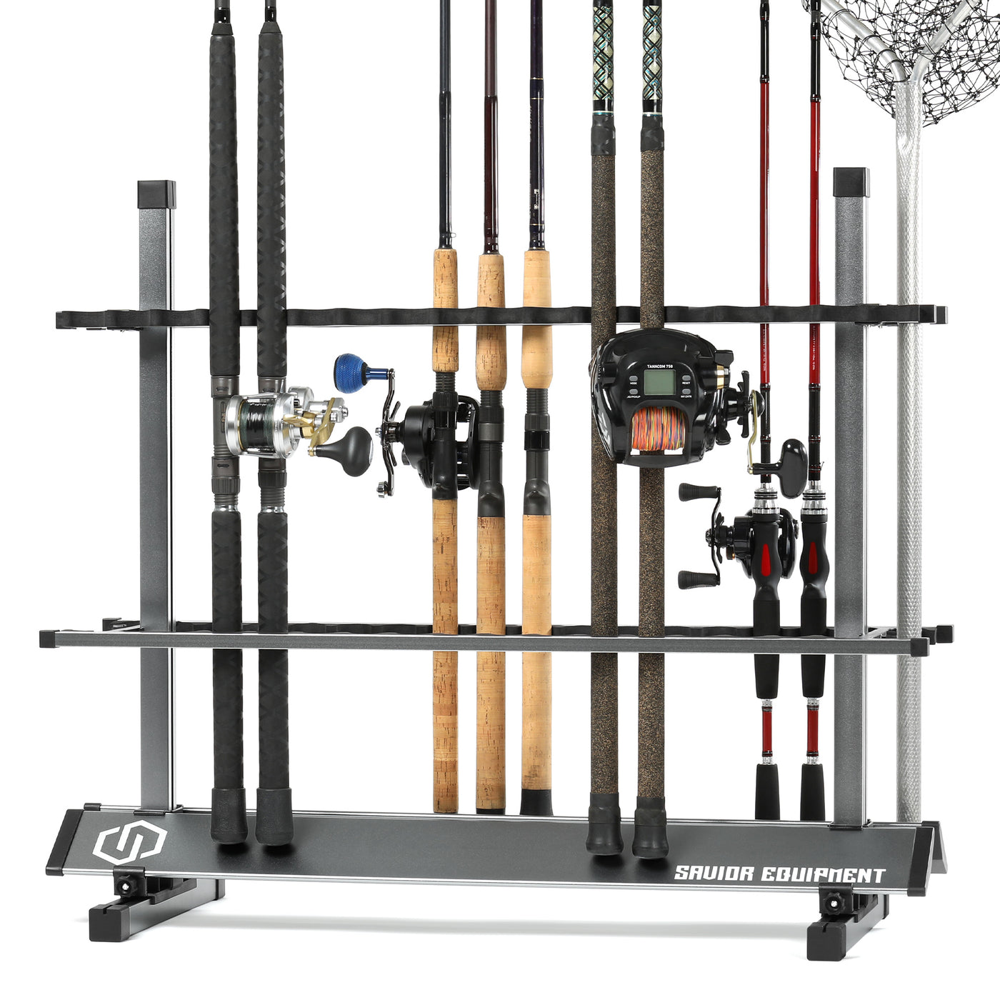 Fishing Rod Rack Stand Storage Holder 24 Slots Fishing Rod Pole
