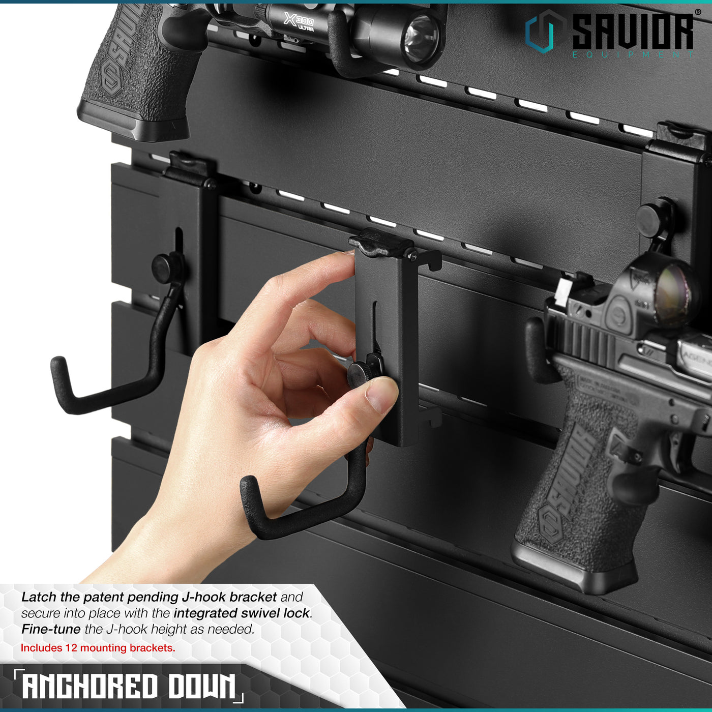 Savior Equipment Wall Mounted Gun Rack Black